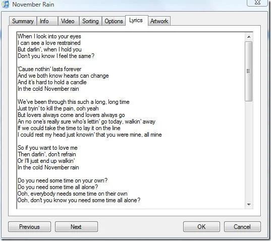 Hoe songteksten voor iTunes-muziek in Windows te downloaden