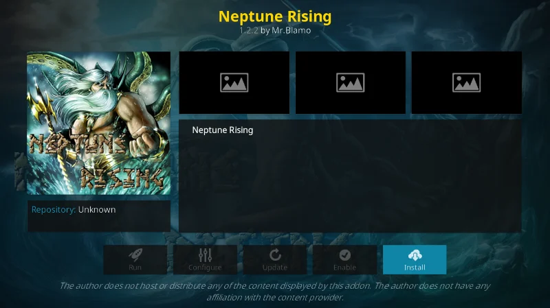 Componente aggiuntivo Neptune Rising per Kodi: un nuovo fork di Covenant