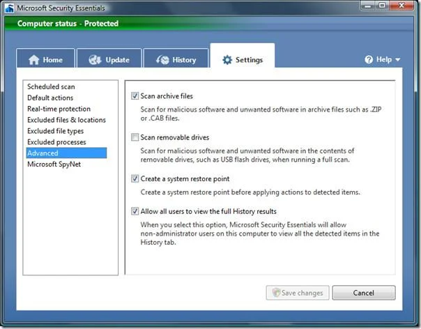 Обзор Microsoft Security Essentials (со скриншотами)