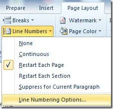 Word 2010: Zeilennummer in Dokument einfügen