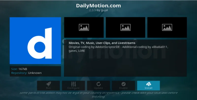 DailyMotion Kodi-Addon: Installation und Kurzanleitung