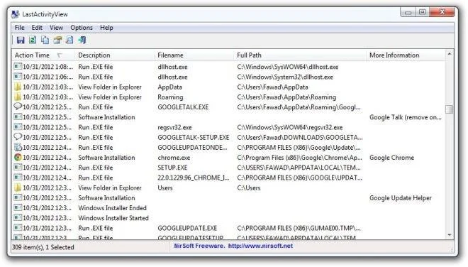使用 LastActivityView 查看您電腦上執行的所有操作的日誌