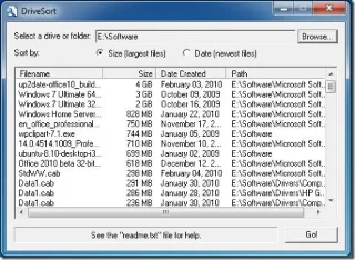 Ordina lelenco dei file per dimensione e data in Windows