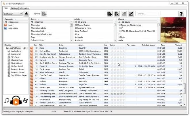 CopyTrans Manager 是 iTunes 的 iDevice 音樂管理替代品 CopyTrans Manager 是 iTunes 的 iDevice 音樂管理替代品