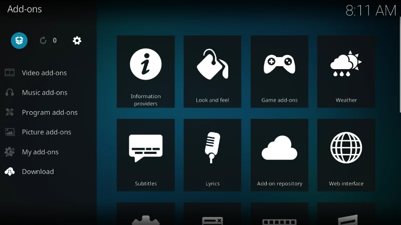 Дополнение PICASSO Kodi, альтернатива Evolve – установка и пошаговое руководство