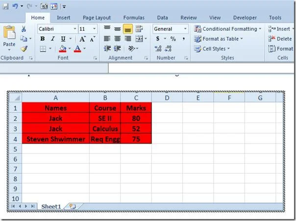Excel-Tabelle in Word 2010-Dokument hinzufügen und einbetten