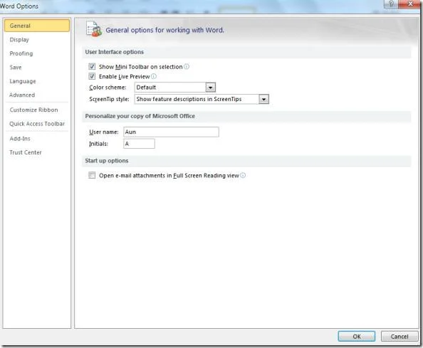 Cómo deshabilitar la mini barra de herramientas en Microsoft Word 2010