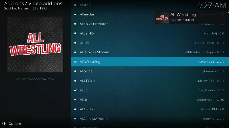 All Wrestling Kodi Add-on – Installation und geführte Tour