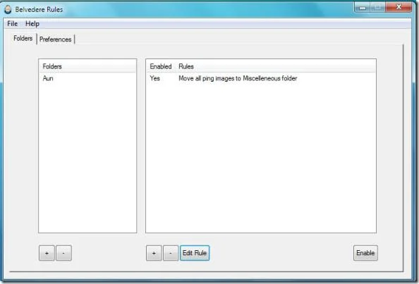 Belvedere: herramienta automatizada de gestión de archivos para Windows