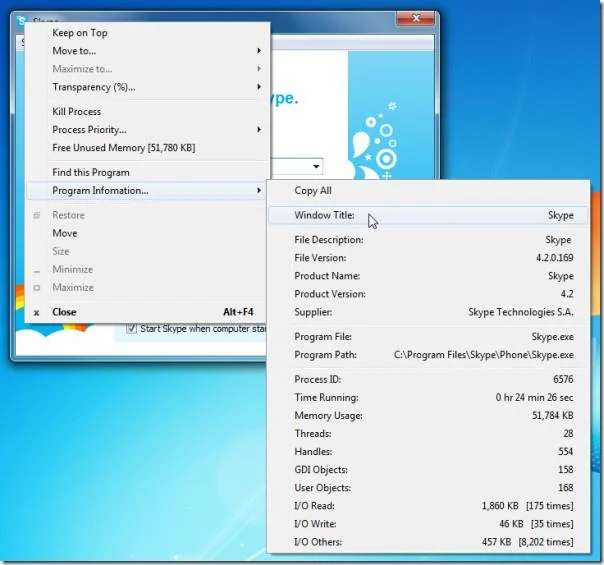 WindowMenuPlus agrega 9 opciones útiles al menú de la barra de título de la aplicación