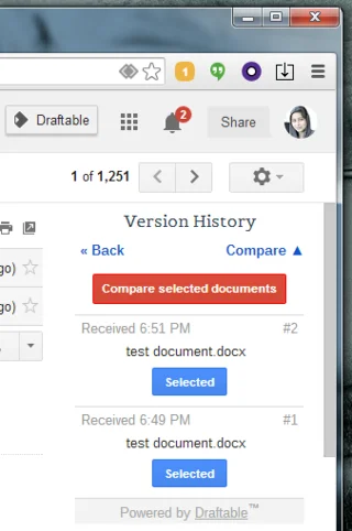 Anhangsversionen in Gmail-Threads anzeigen und vergleichen [Chrome]