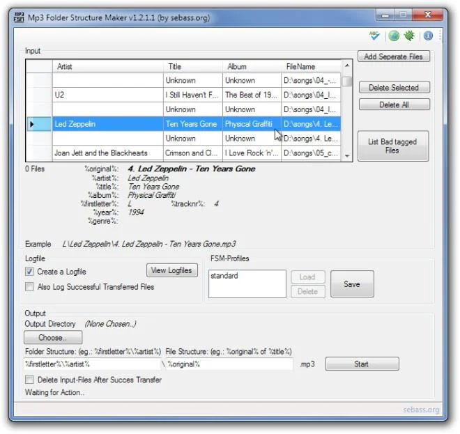 Mp3 Folder Structure Maker organiza pistas de música usando metaetiquetas