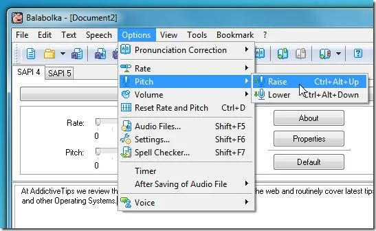 Balabolka ofrece más voces con conversión de texto a voz y guarda la narración en muchos formatos de audio.