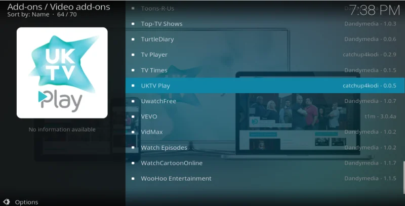 UKTV Play на Kodi: как установить дополнение UKTV Play, краткое руководство