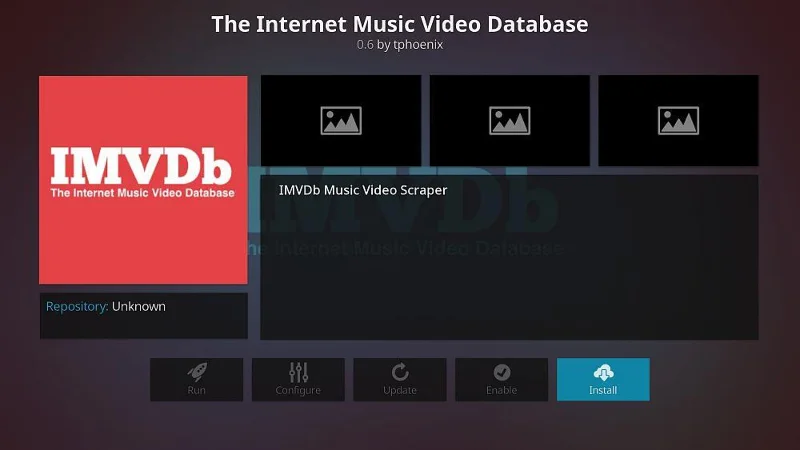 IMVDb Kodi-Add-on installieren: Internet-Musikvideodatenbank