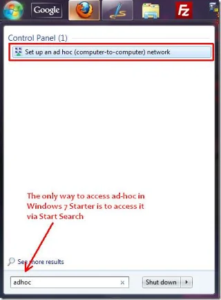 Windows 7 Starter 中的無線 Ad-Hoc 網絡