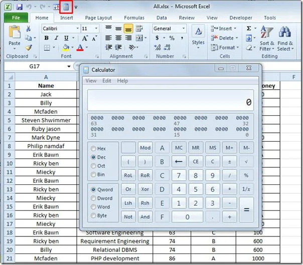 Rechner in Excel 2010 hinzufügen