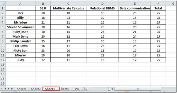 Unire fogli di calcolo utilizzando il consolidamento dei dati in Excel 2010