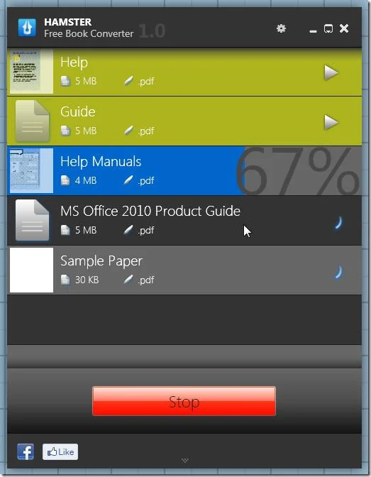 Convierte archivos de libros electrónicos a cualquier dispositivo con Hamster Free eBook Converter