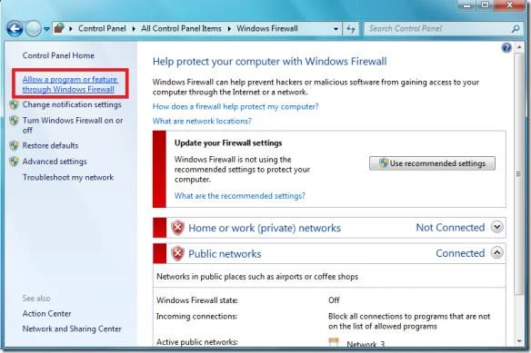 Windows 7でプログラムによる不要なインターネットアクセスを阻止する
