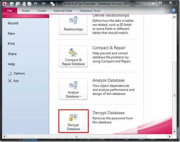 Access 2010-Datenbank mit Kennwort schützen (Verschlüsseln/Entschlüsseln)