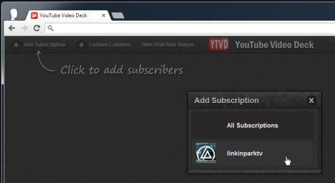 YTVD è come TweetDeck per le iscrizioni al tuo canale YouTube