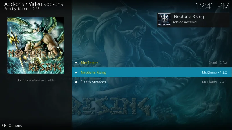 Componente aggiuntivo Neptune Rising per Kodi: un nuovo fork di Covenant