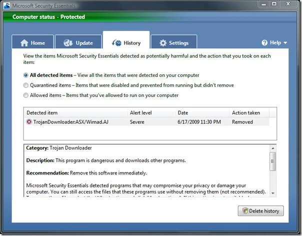 Обзор Microsoft Security Essentials (со скриншотами)