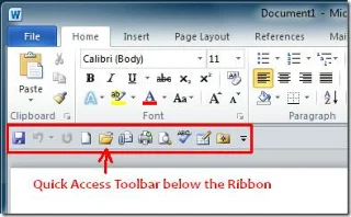 Office 2010-Symbolleiste für den Schnellzugriff