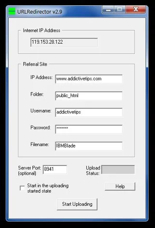 Reindirizzamento al server Web tramite URL senza indirizzo IP statico