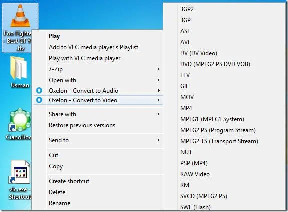 Converti qualsiasi supporto dal menu contestuale di Esplora risorse di Windows Converti qualsiasi supporto dal menu contestuale di Esplora risorse di Windows
