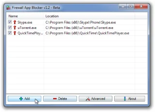 Bloqueador de aplicaciones de firewall: agregue aplicaciones a la lista de bloqueo de firewall mediante arrastrar y soltar