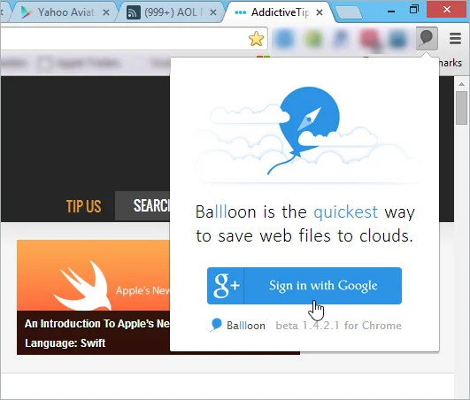 Ballloon: archivia articoli, immagini e PDF in Dropbox o Google Drive [Chrome]