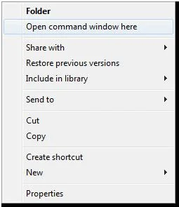 Windows Vista/7：（提升的）上下文功能表中的命令提示符