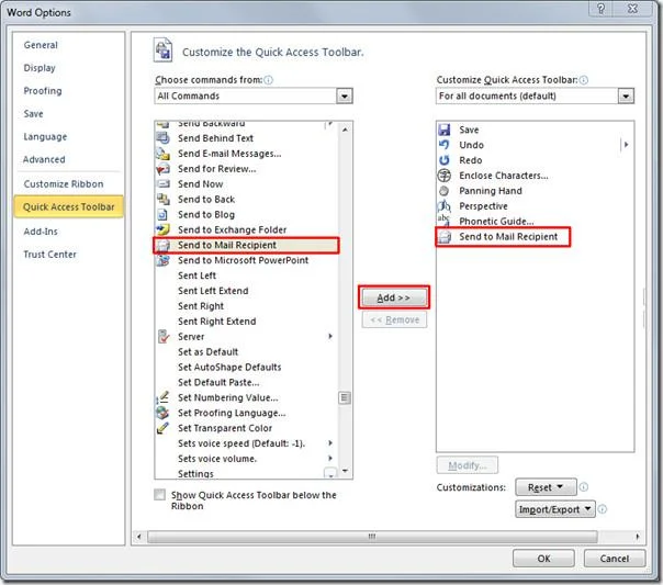 Senden Sie Word 2010-Dokumente direkt an den E-Mail-Empfänger über Outlook 2010