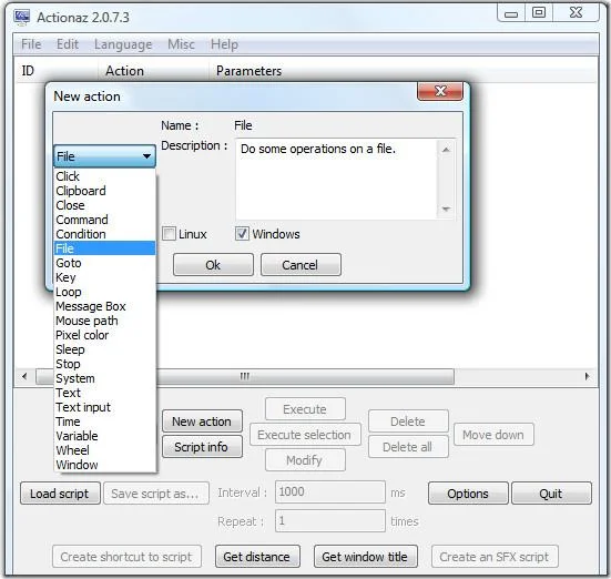 Emula i clic della tastiera e del mouse con Actionaz