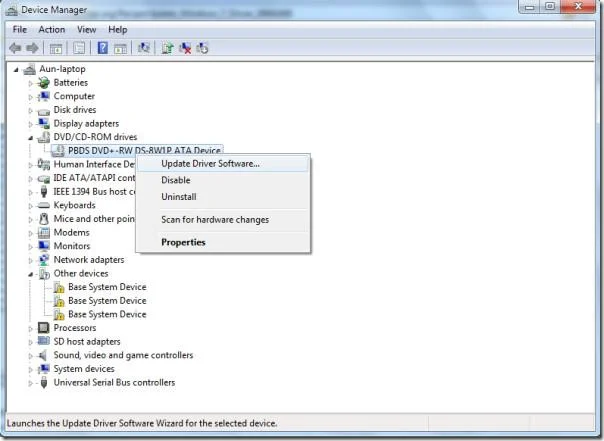 Cómo actualizar los controladores de dispositivos en Windows 7