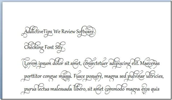 Применение стилистических наборов шрифтов и лигатур в Word 2010