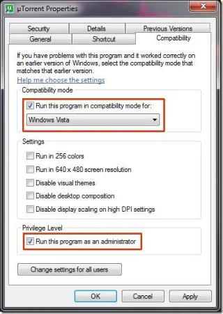 Solución para uTorrent en Windows 7