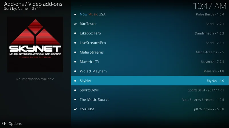 Дополнение SkyNet для Kodi — как установить SkyNet на Kodi