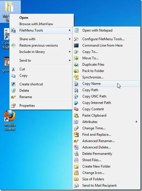 Strumenti FileMenu: funzionalità avanzate del menu contestuale per Windows 7 a 64 bit