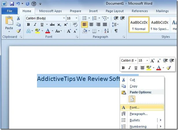 Применение стилистических наборов шрифтов и лигатур в Word 2010