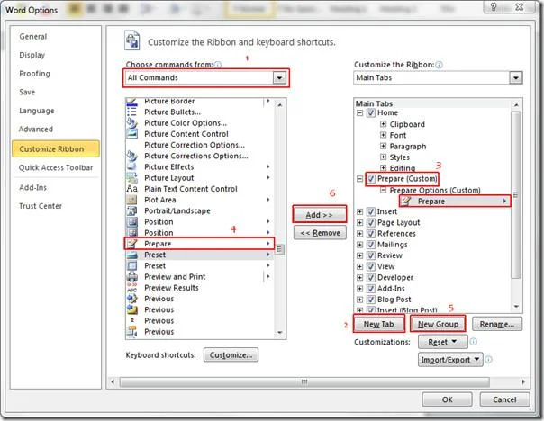 Preparare il documento Word 2010 per la distribuzione [Menu Prepara]