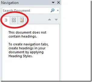 Office Word 2010-Suche: Navigationsbereich