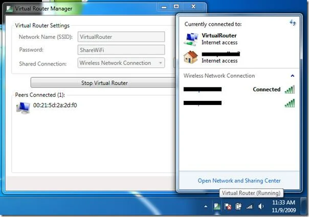 在 Windows 7 中共享無線網際網路連線（無需 Ad Hoc）