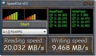SpeedOut 檢查 USB 和外接硬碟的讀取/寫入速度