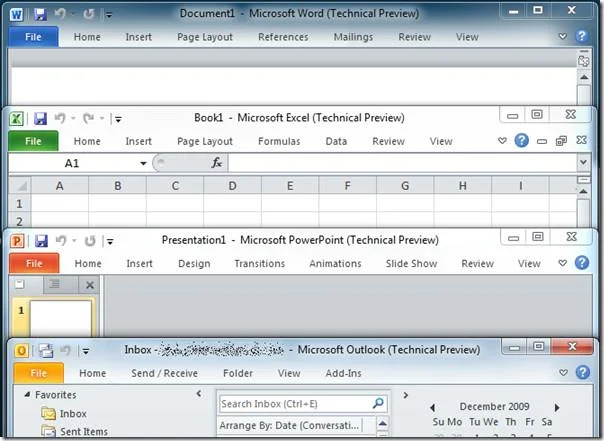 Menüband in Office 2010 ausblenden/minimieren für ablenkungsfreies Arbeiten