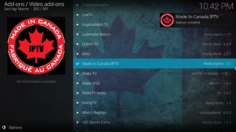 Дополнение IPTV, созданное в Канаде — как установить и использовать