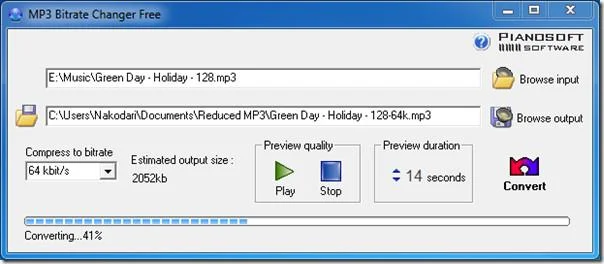 Cambiar la tasa de bits de audio MP3 para reducir el tamaño