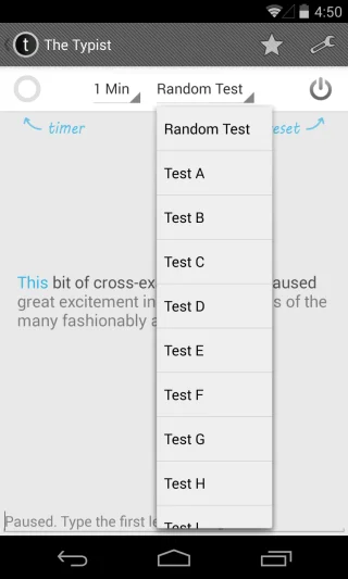 Typist ti consente di scoprire quanto velocemente scrivi sul tuo Android